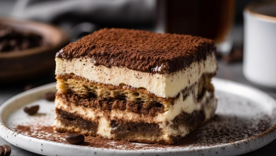 A luscious Peanut Butter Eclair Cake on a serving dish, showcasing its creamy layers and chocolate topping.