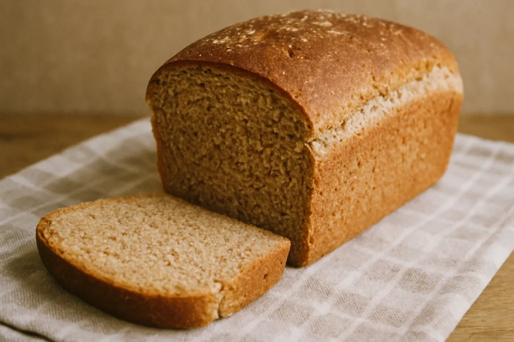 This soft, fluffy loaf is the perfect example of a Simple Wholemeal Bread Recipe anyone can bake at home
