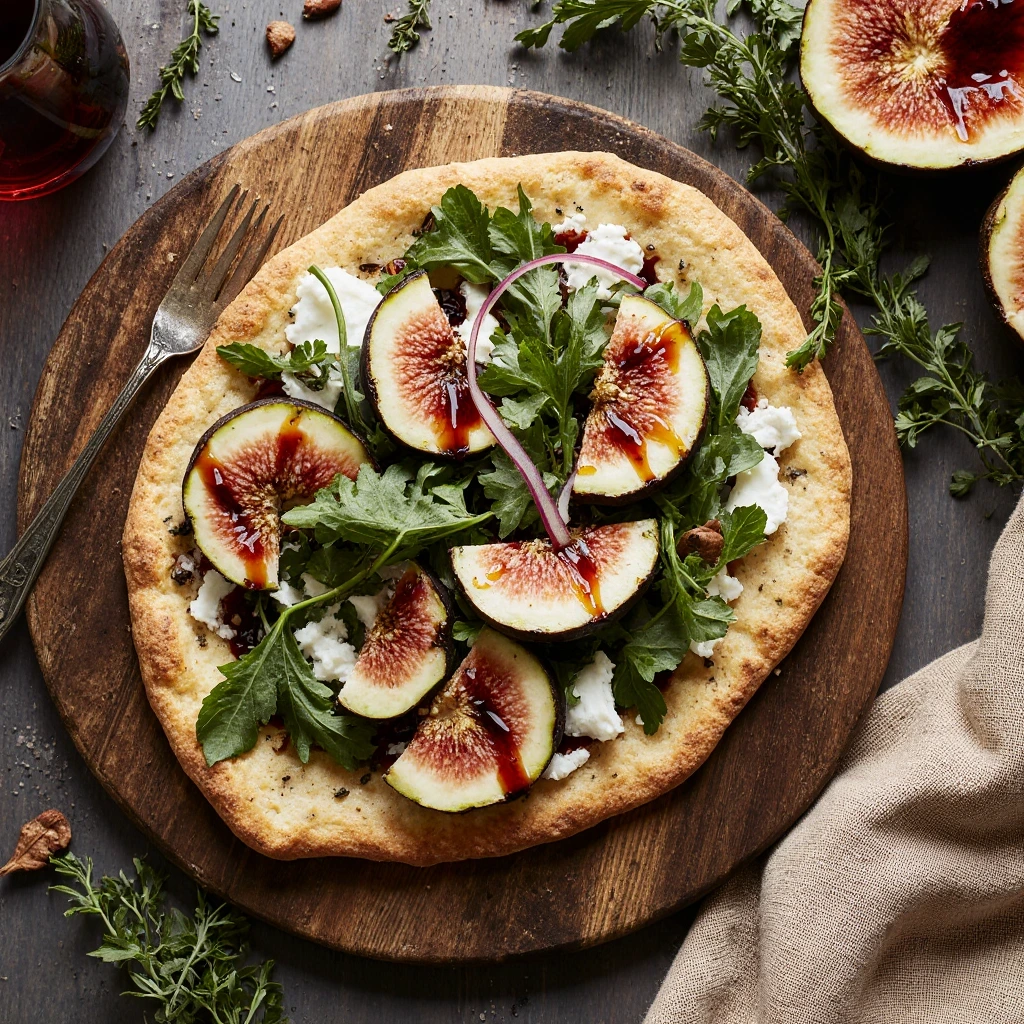 Fig Cottage Cheese Flatbread, Roasted Figs Flatbread, Cozy Lunch Recipe