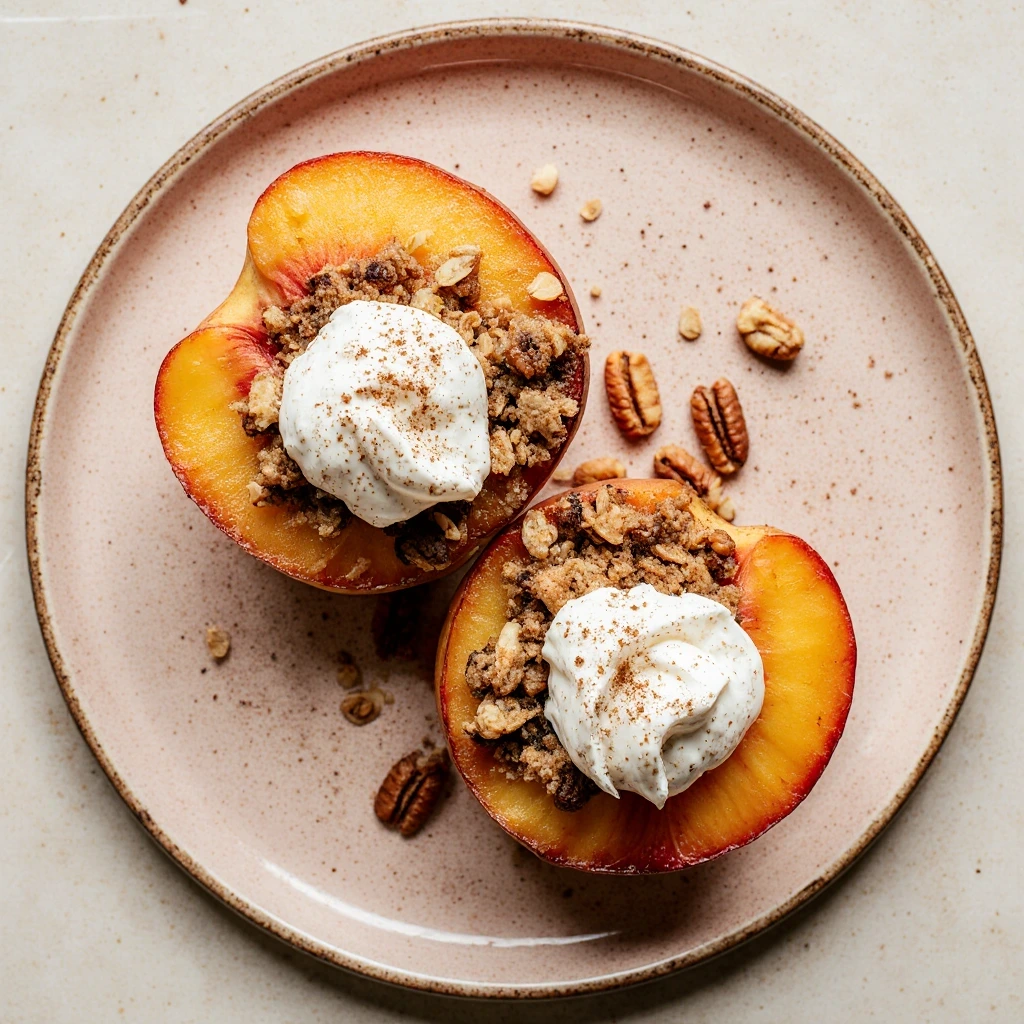 Baked apples dessert with cinnamon and nuts served warm in a dish