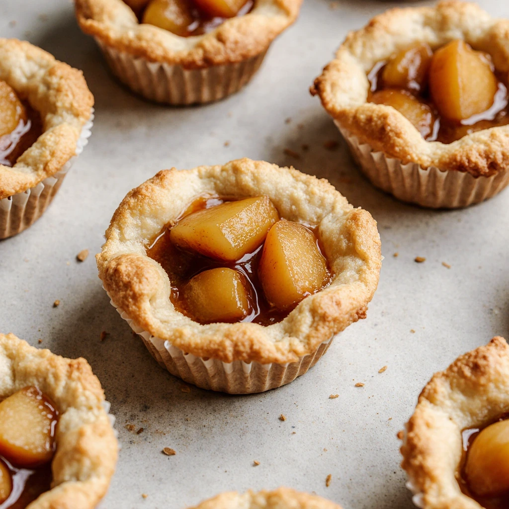 Mini apple tarts on a plate – easy apple tart dessert recipe