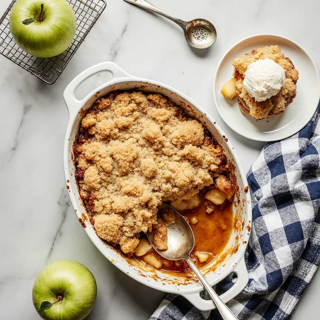 Easy apple cobbler recipe with baked spiced apples and golden crust dessert